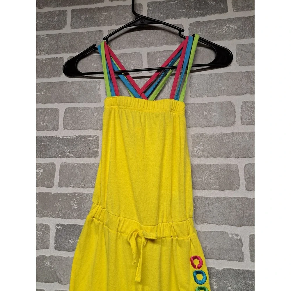 Coogi Romper Girls‎ Yellow Square Neck Racer Back Sleeveless  Drawstring Size 5